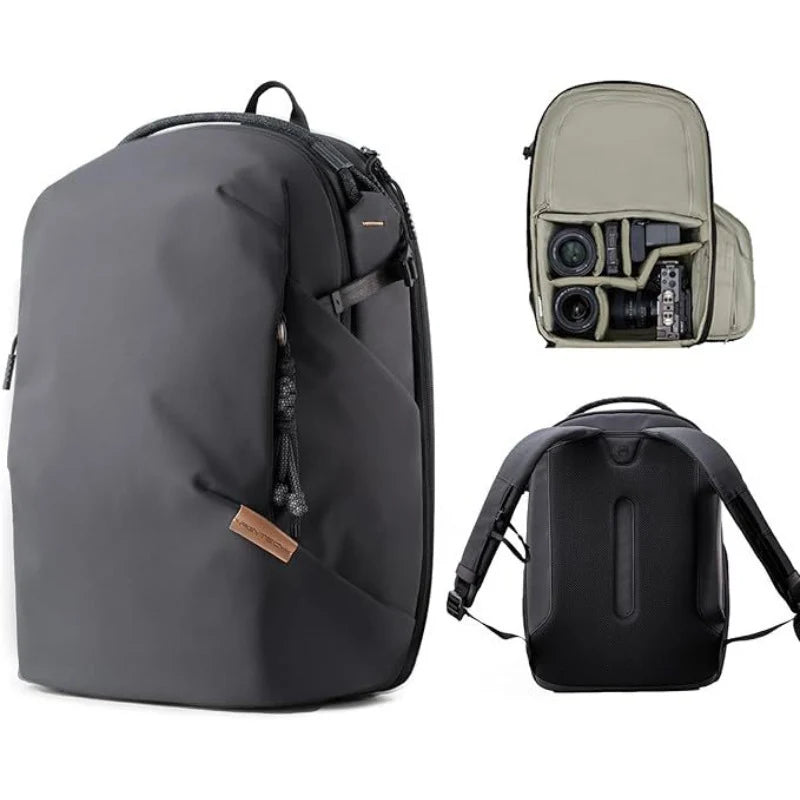 Camera Backpack Rear-Access Water-Repellent Customizable Dividers