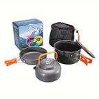 Camping Cookware Set Compact Stackable Aluminum
