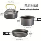 Camping Cookware Set Compact Stackable Aluminum