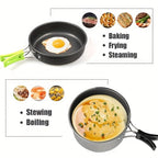 Camping Cookware Set Compact Stackable Aluminum