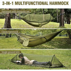 Camping Hammock Integrated Mosquito Net Ultralight Straps & Carabiners