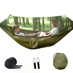 Camping Hammock Integrated Mosquito Net Ultralight Straps & Carabiners