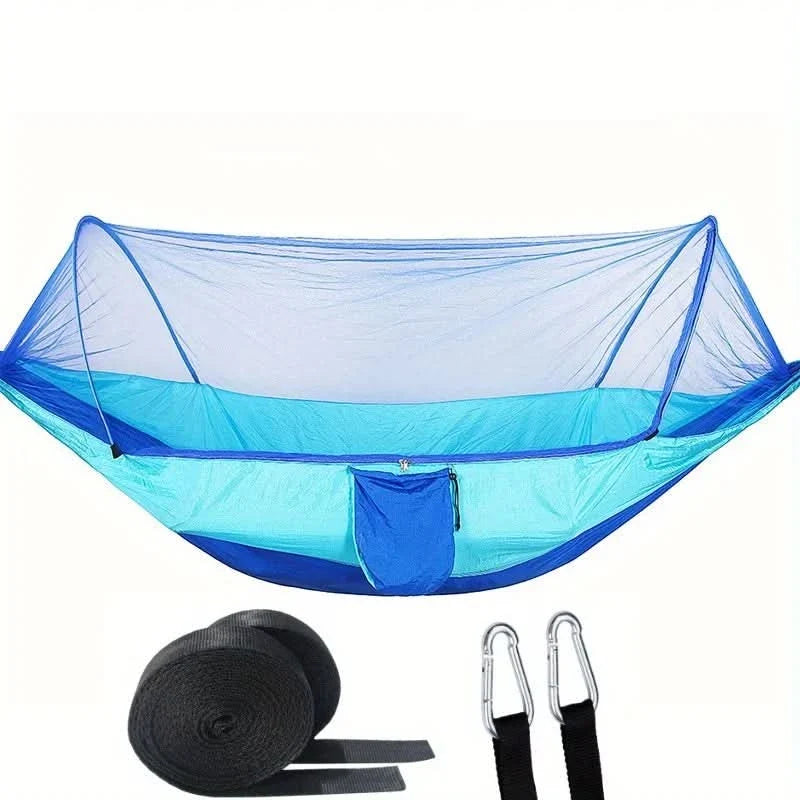 Camping Hammock Integrated Mosquito Net Ultralight Straps & Carabiners