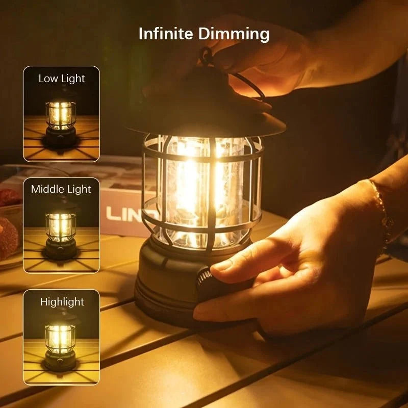 Camping Lantern Rechargeable Dimmable LED Up to 6 Hours