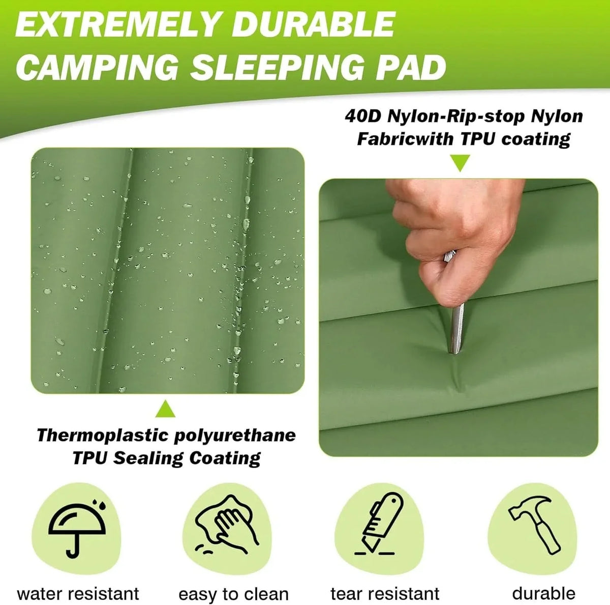 Camping Mat Self-Inflating 10cm Thick Connectable