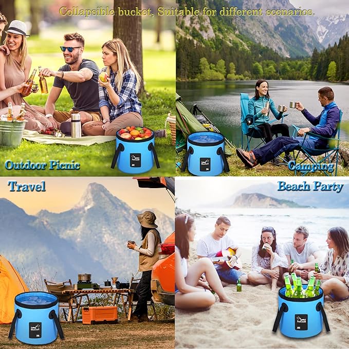 Camping Shower USB Rechargeable Foldable 20L One-Button Pump