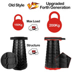 Camping Stool Telescopic Adjustable Height Portable with Carrying Strap