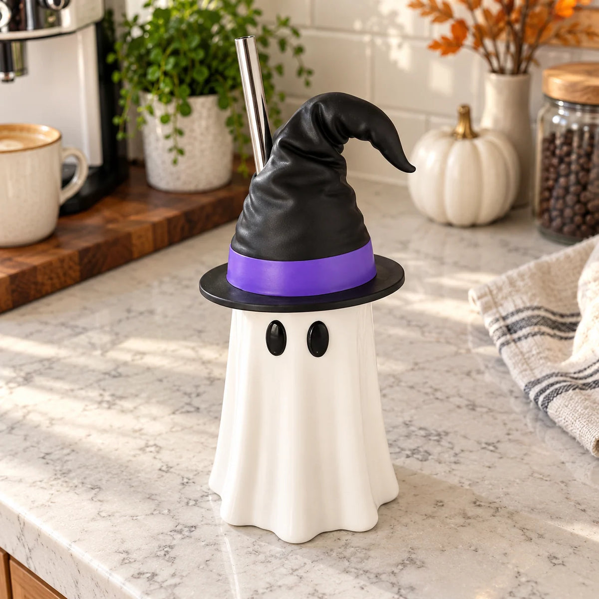 Can Holder Ghost-Shaped Removable Witch Hat