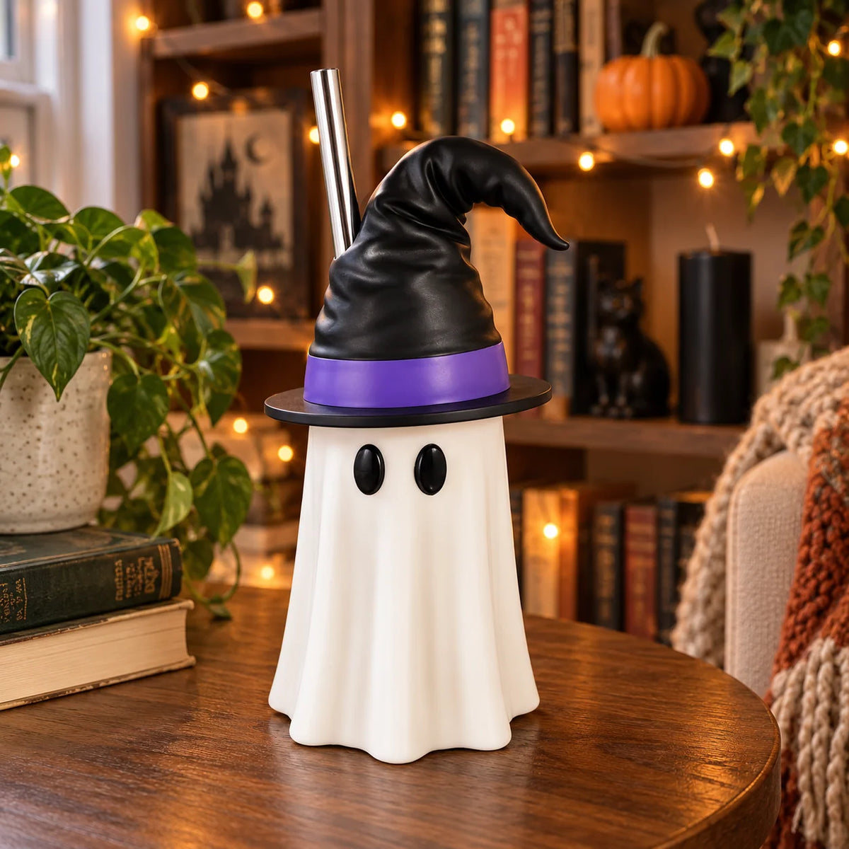 Can Holder Ghost-Shaped Removable Witch Hat