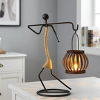 Candle Holder Handcrafted Metal Sisal Wrapped