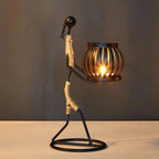 Candle Holder Handcrafted Metal Sisal Wrapped