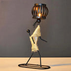 Candle Holder Handcrafted Metal Sisal Wrapped