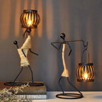 Candle Holder Handcrafted Metal Sisal Wrapped