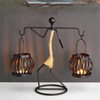 Candle Holder Handcrafted Metal Sisal Wrapped
