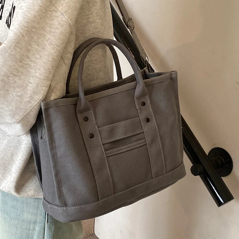 Canvas Tote Bag Durable Spacious Adjustable Shoulder Strap