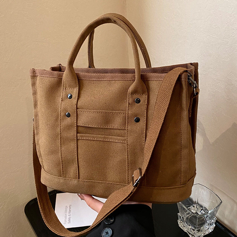 Canvas Tote Bag Durable Spacious Adjustable Shoulder Strap