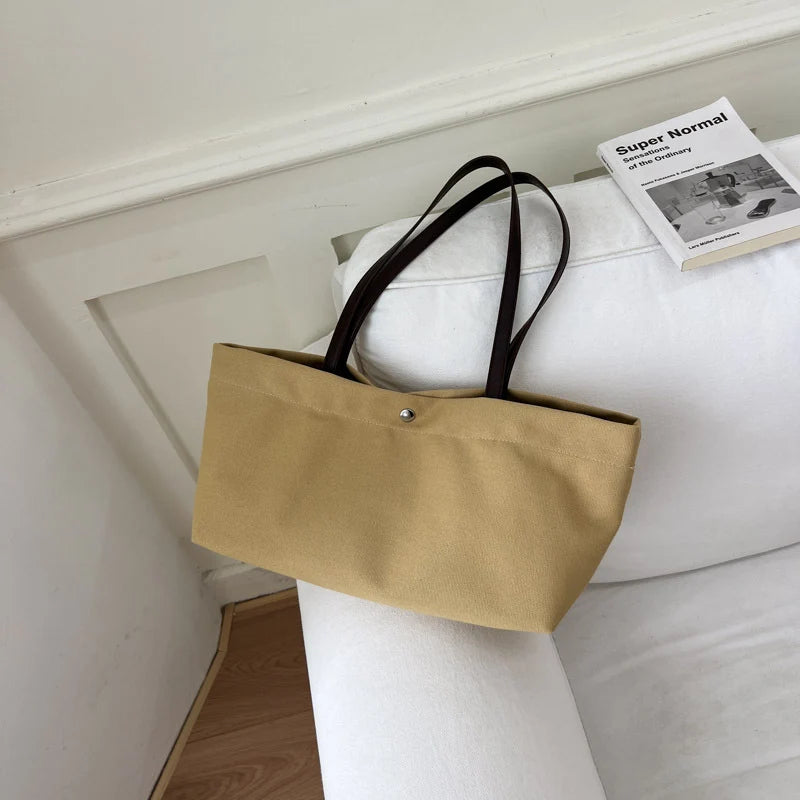 Canvas Tote Bag Spacious Durable With Comfortable Shoulder Handles
