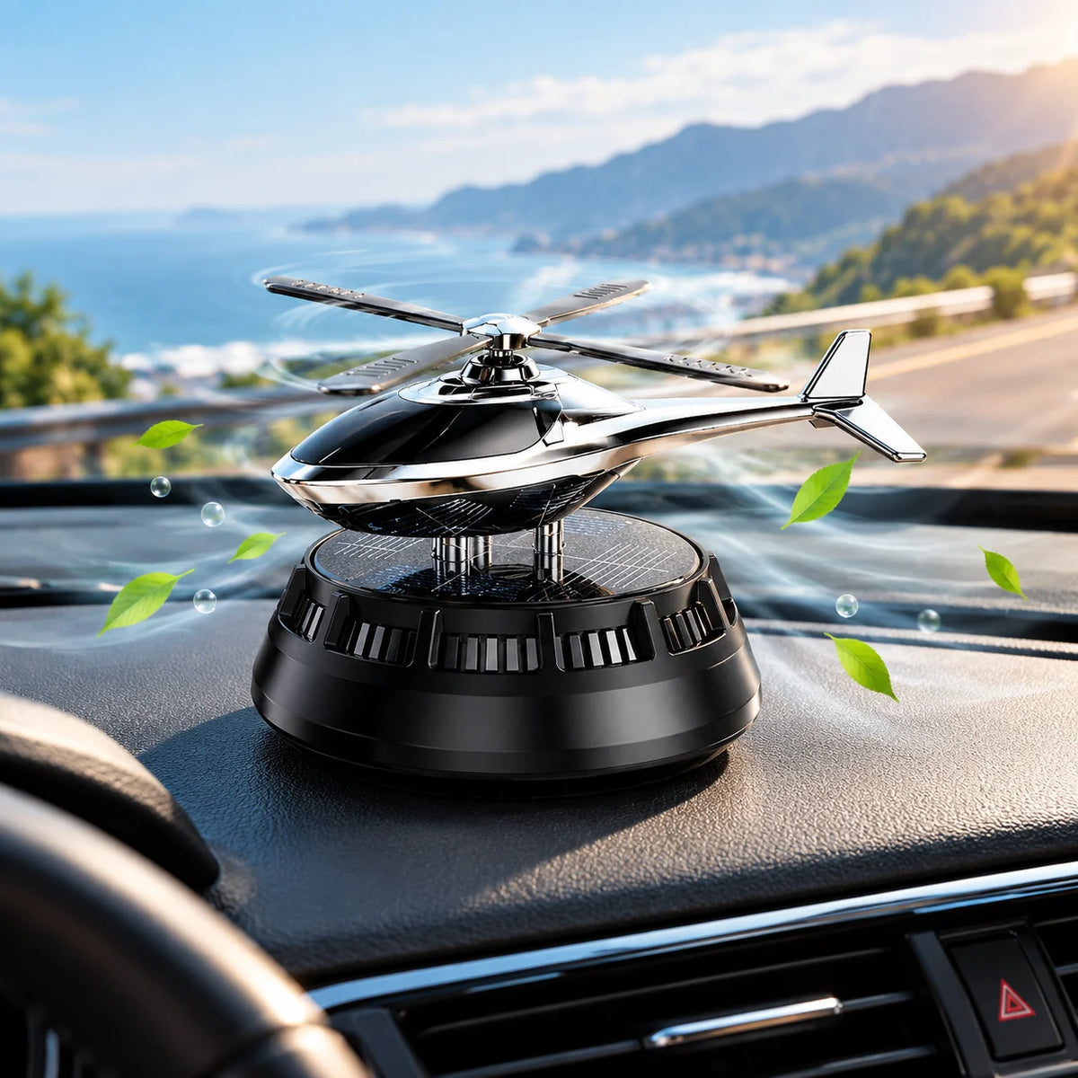 Car Air Freshener Solar-Powered Rotating Blades
