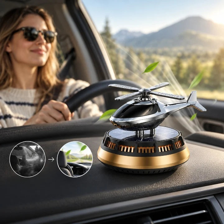 Car Air Freshener Solar-Powered Rotating Blades