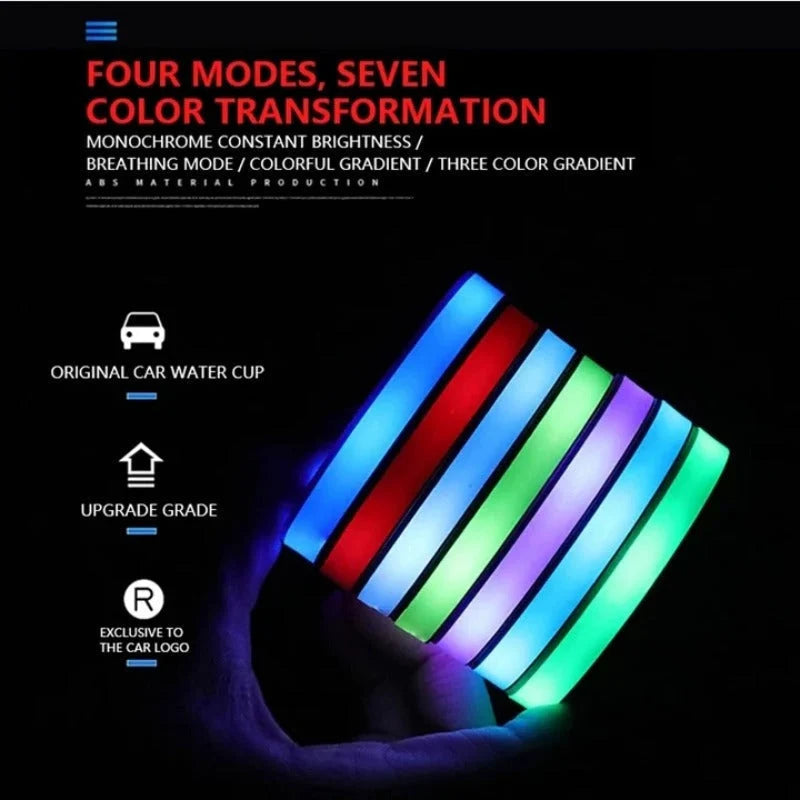 Car Coaster Set Multicolor LED Motion-Activated USB Rechargeable