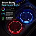 Car Coaster Set Multicolor LED Motion-Activated USB Rechargeable