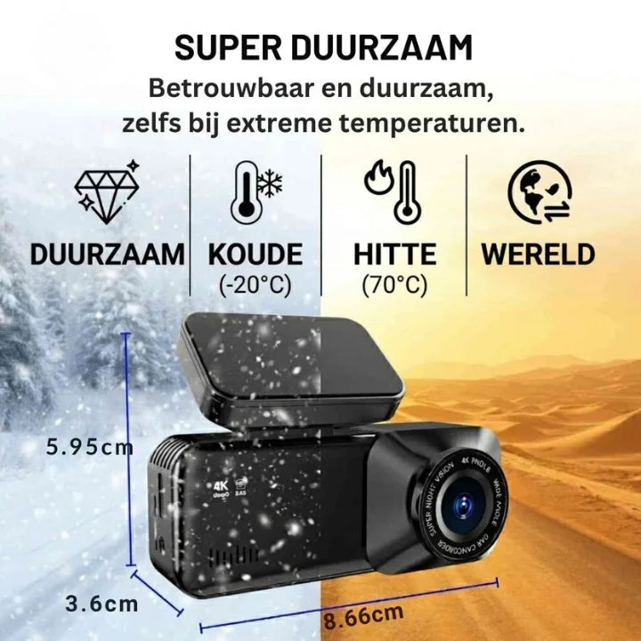 Car Dash Camera 4K Front Dual-Lens WiFi & GPS