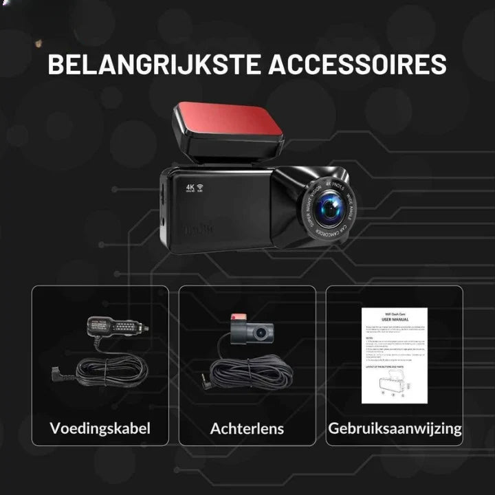 Car Dash Camera 4K Front Dual-Lens WiFi & GPS