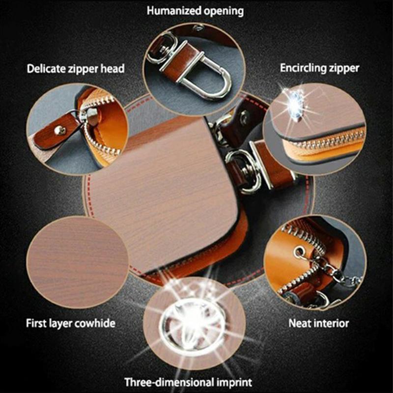 Car Key Pouch RFID Blocking Dual Compartments