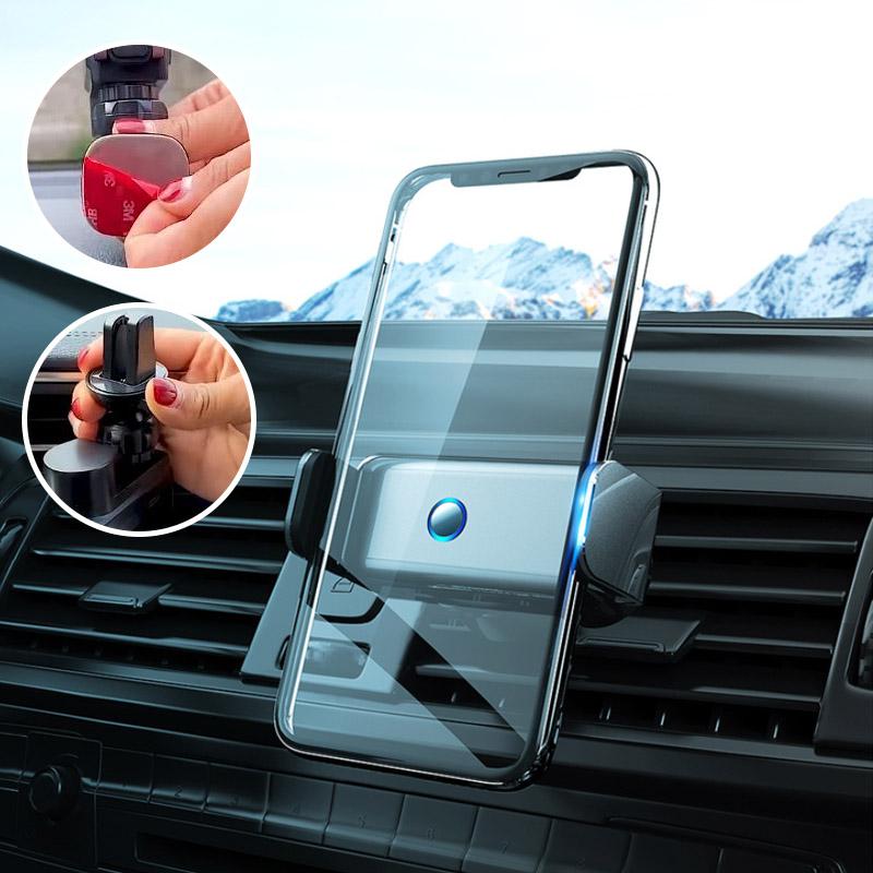 Car Phone Mount Automatic One-Touch Lock & 360 Degree Rotation