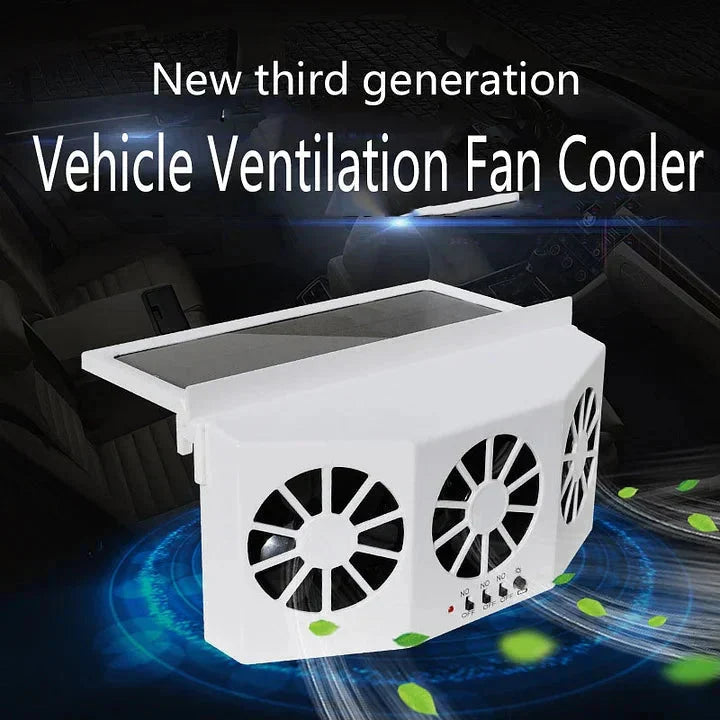 Car Solar Fan Dual Fans Window Clamp Mount