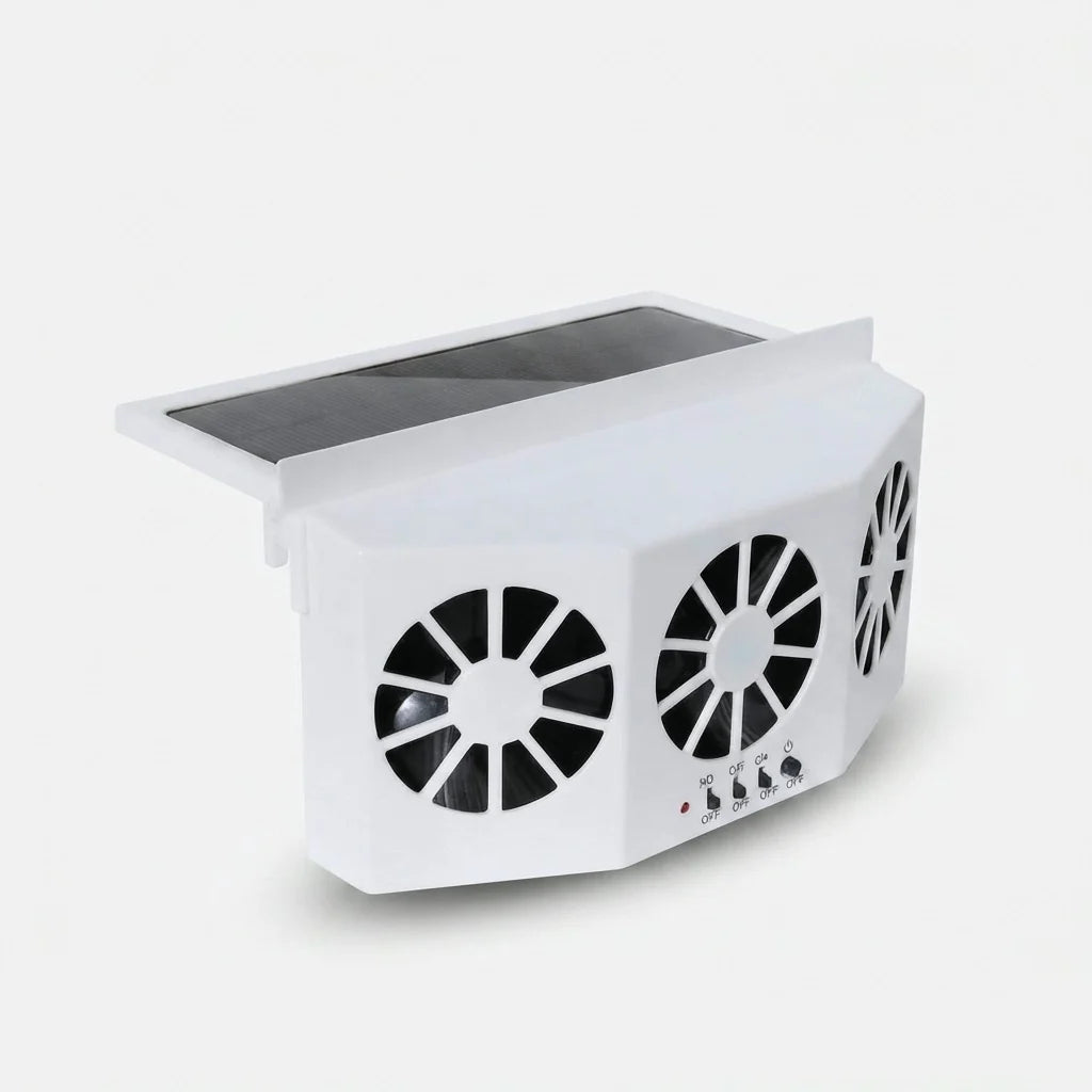 Car Solar Fan Dual Fans Window Clamp Mount