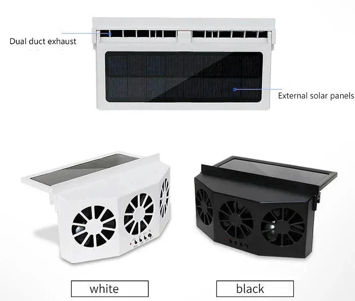 Car Solar Fan Dual Fans Window Clamp Mount