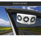 Car Solar Fan Dual Fans Window Clamp Mount