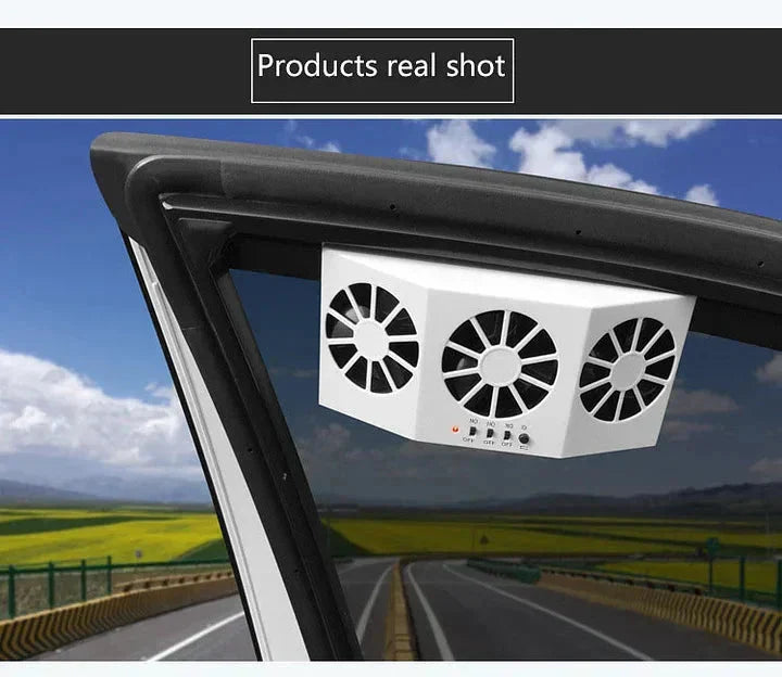 Car Solar Fan Dual Fans Window Clamp Mount