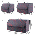 Car Trunk Organizer Foldable Faux Leather Reinforced Panels