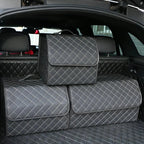 Car Trunk Organizer Foldable Faux Leather Reinforced Panels