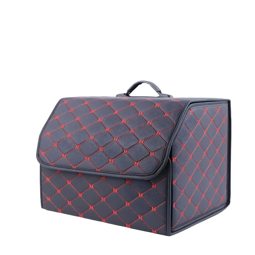 Car Trunk Organizer Foldable Faux Leather Reinforced Panels
