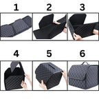 Car Trunk Organizer Foldable Faux Leather Reinforced Panels