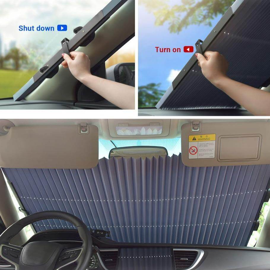 Car Windshield Sunshade Self-Retracting UV-Blocking Reflective Aluminum Film