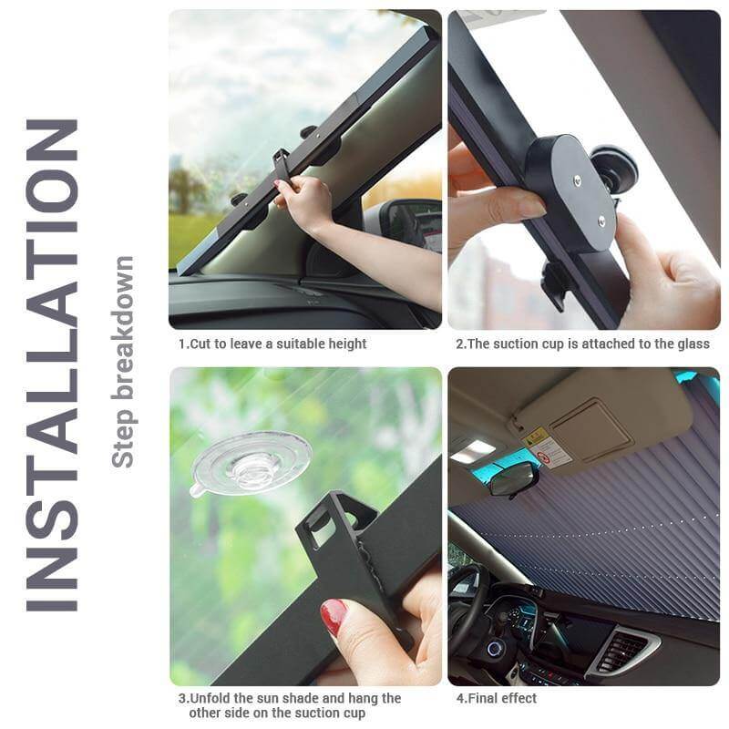 Car Windshield Sunshade Self-Retracting UV-Blocking Reflective Aluminum Film