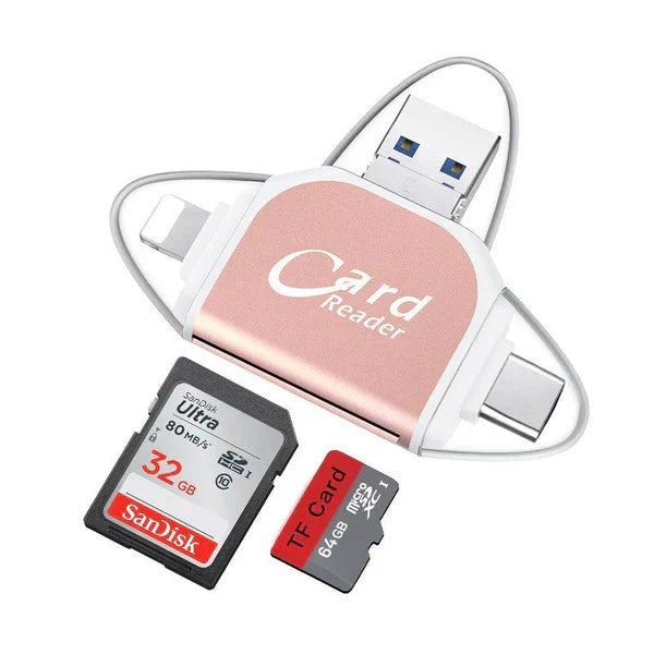 Card Reader 4-In-1 SD/MicroSD Keyring