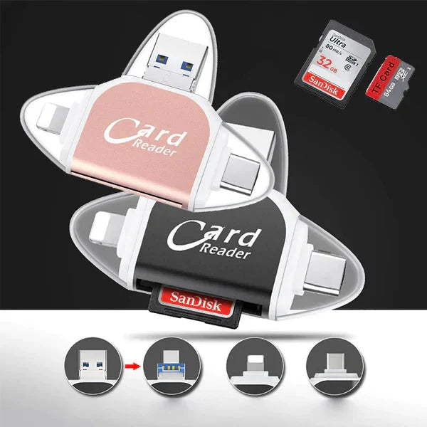 Card Reader 4-In-1 SD/MicroSD Keyring