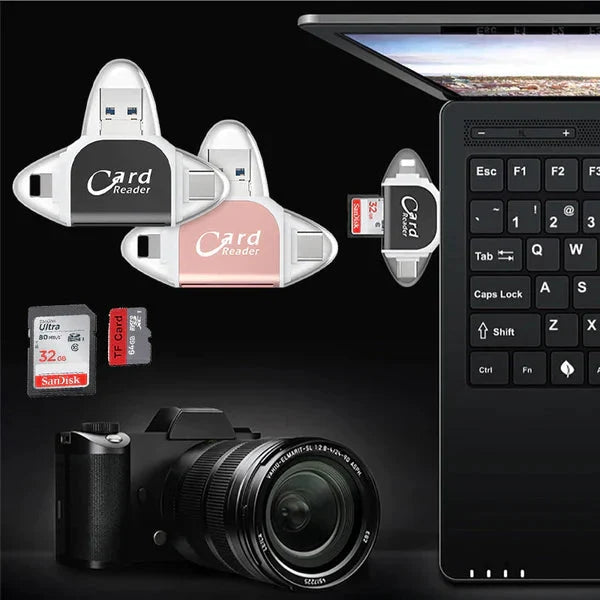 Card Reader 4-In-1 SD/MicroSD Keyring