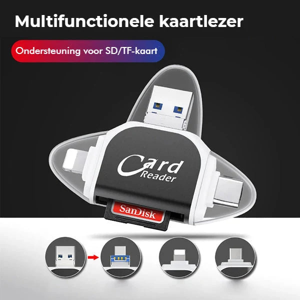 Card Reader 4-In-1 SD/MicroSD Keyring