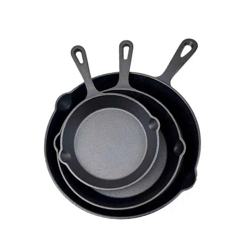 Cast Iron Pan Set 3-Piece Even Heat