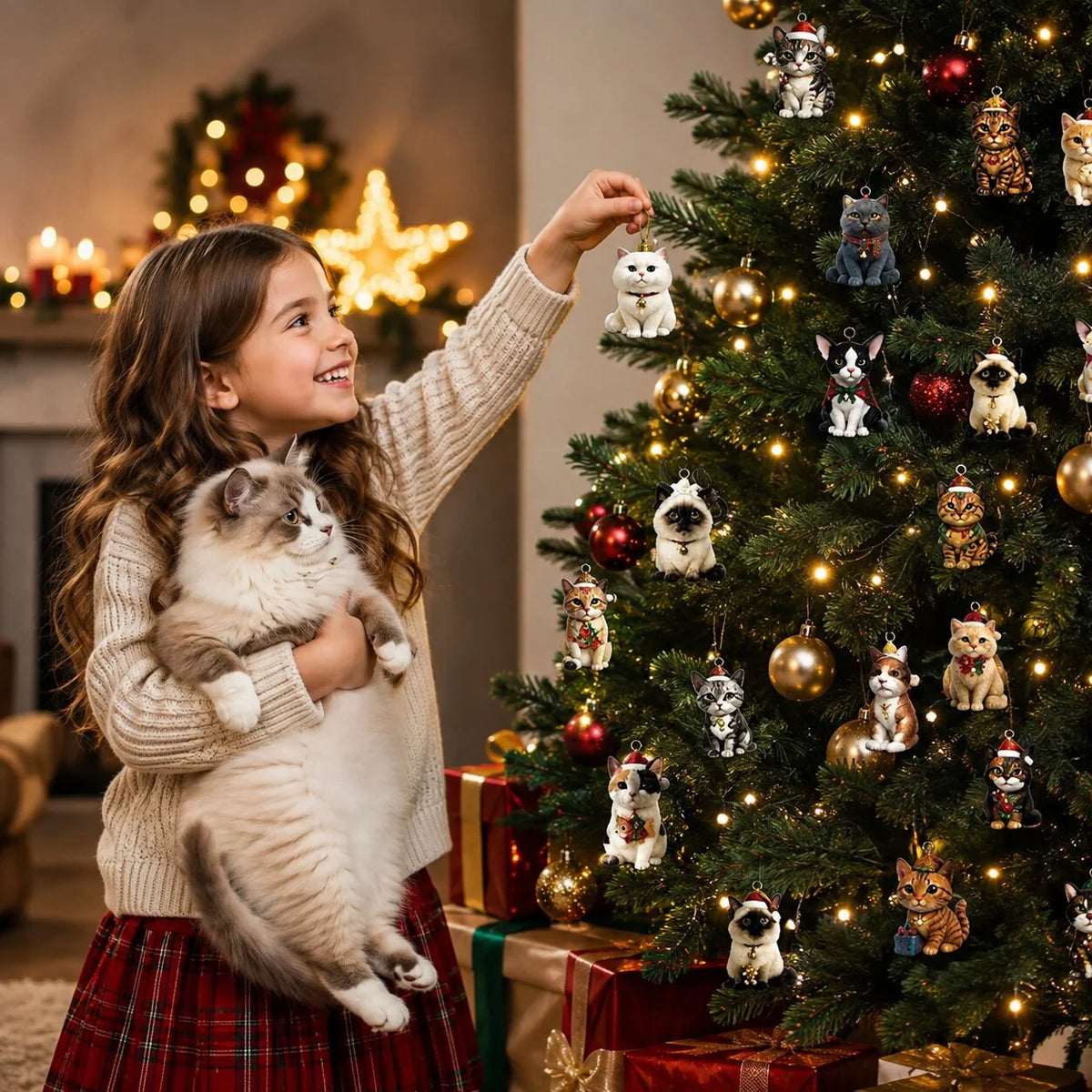 Cat Advent Calendar 24 Miniature Figurines Festive Designs