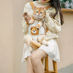 Cat Backpack Transparent Window Ventilated Mesh & Adjustable Straps