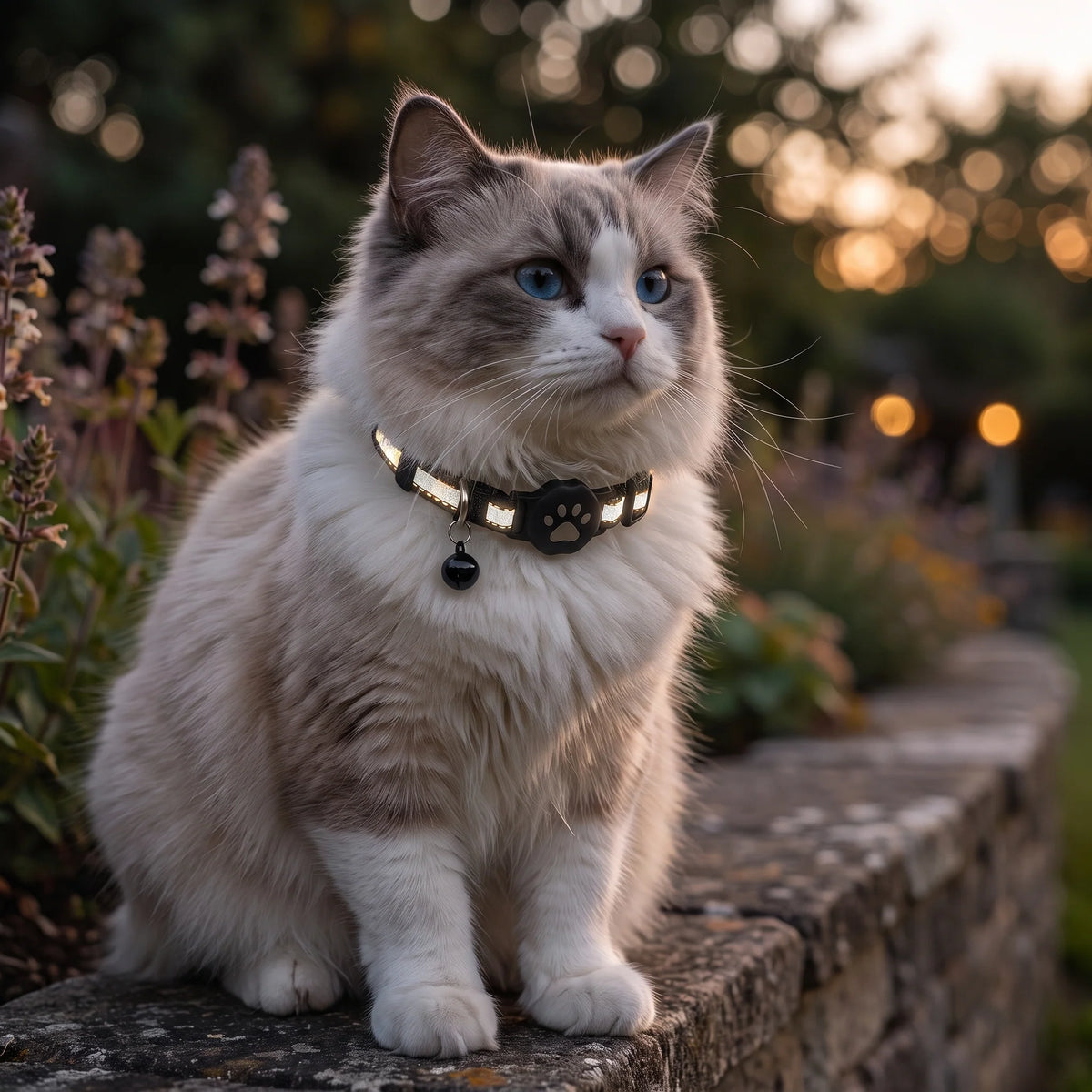 Cat Collar GPS Tracking Reflective Water-Resistant Silicone