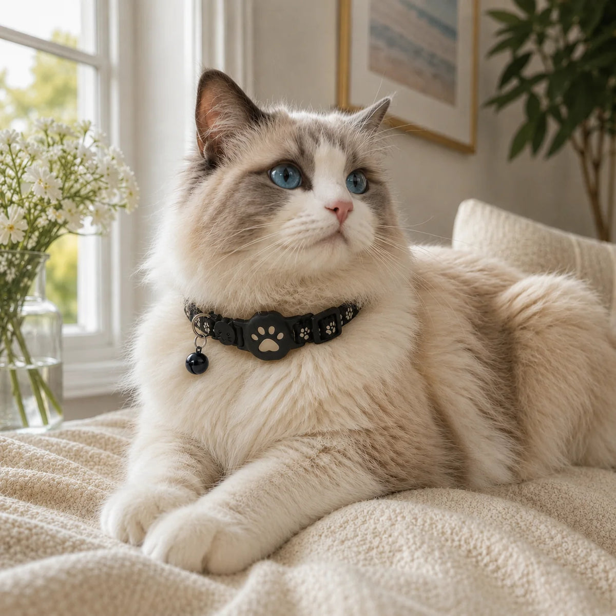 Cat Collar GPS Tracking Reflective Water-Resistant Silicone