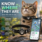 Cat Collar GPS Tracking Reflective Water-Resistant Silicone